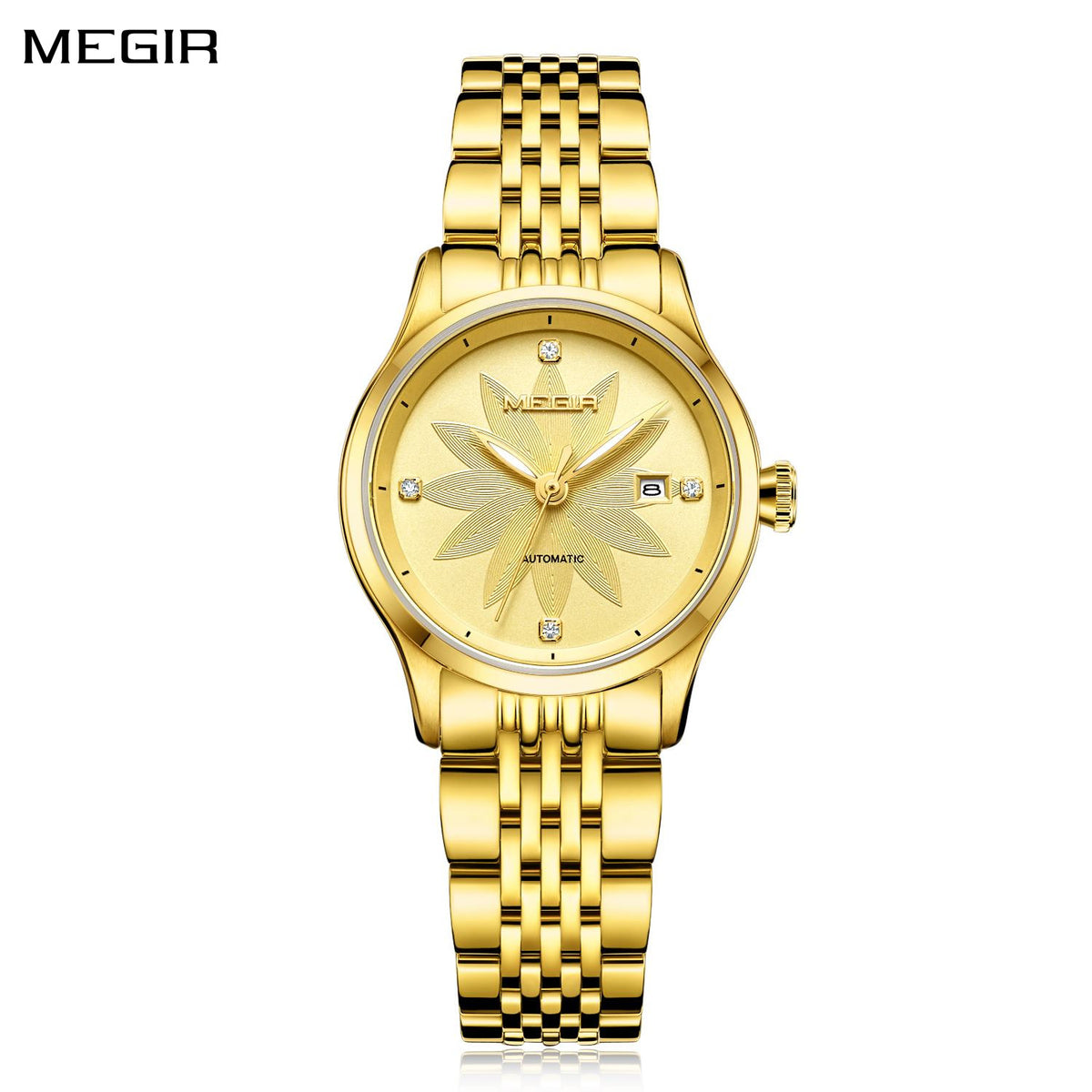 MEGIR Golden Lotus Automatic Watch for Women | Aurevyn