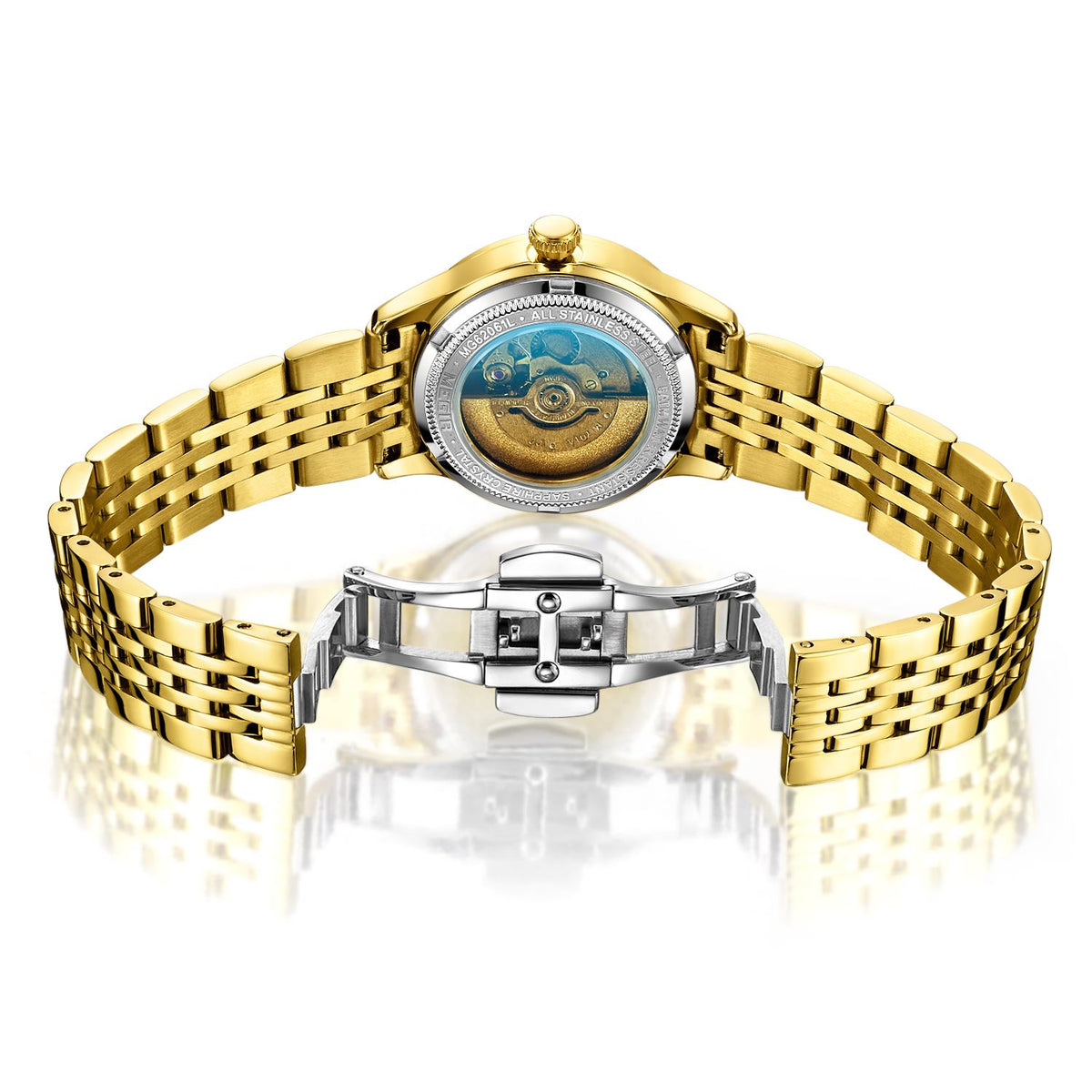 MEGIR Golden Lotus Automatic Watch for Women | Aurevyn