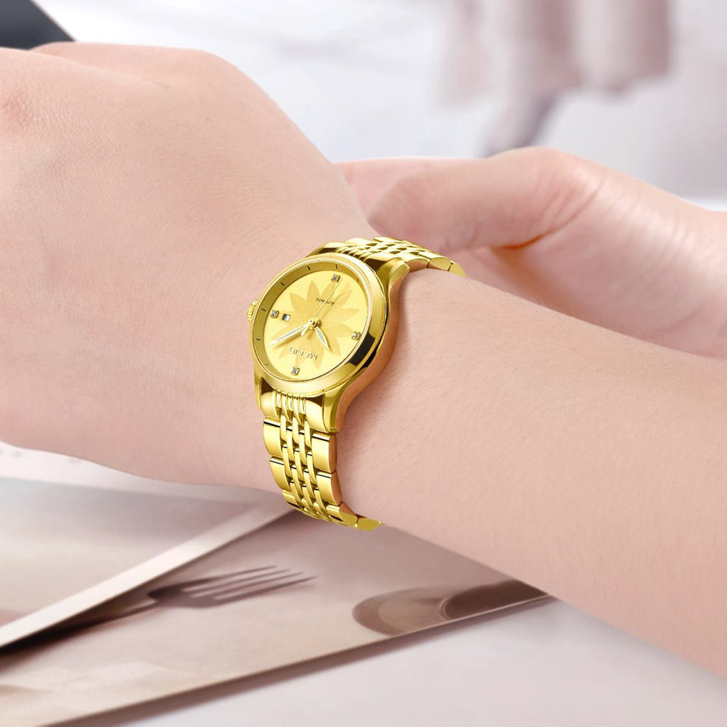MEGIR Golden Lotus Automatic Watch for Women | Aurevyn